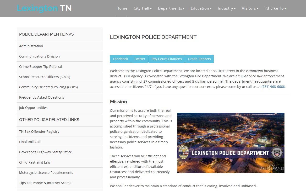 Lexington Police Department recent arrest records contact