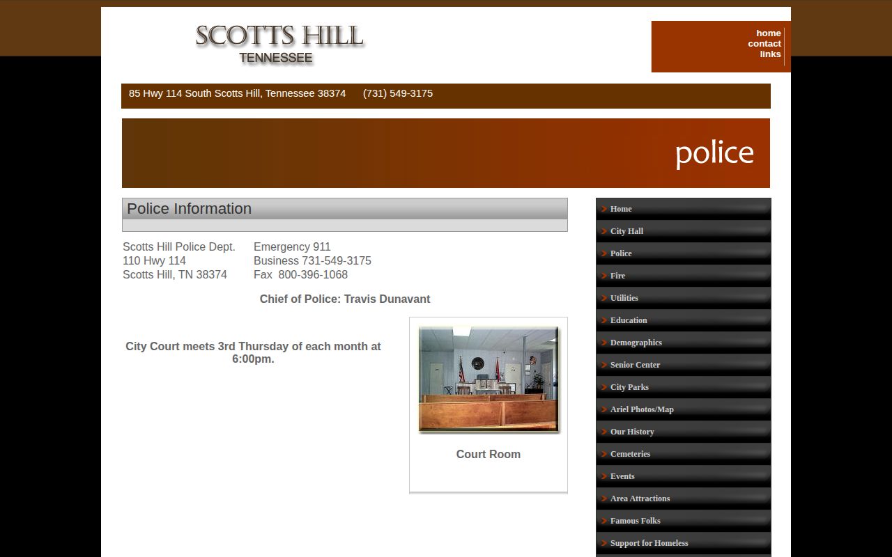 Scotts Hill Police recent arrest records contact