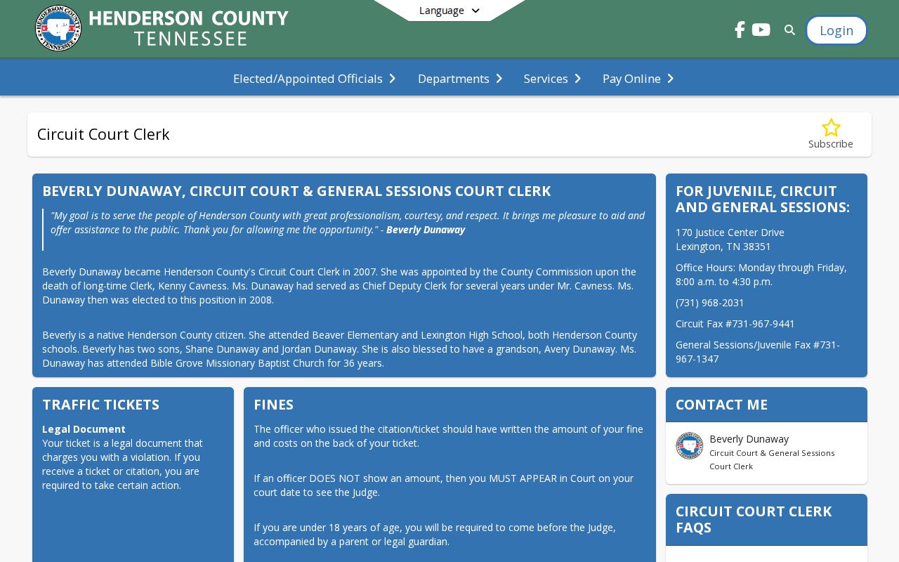 Henderson County arrest case court clerk contact